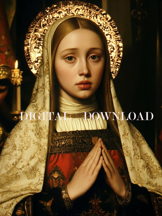 St Agnes of Bohemia Prague DIGITAL DOWNLOAD Religious Art Print Christian