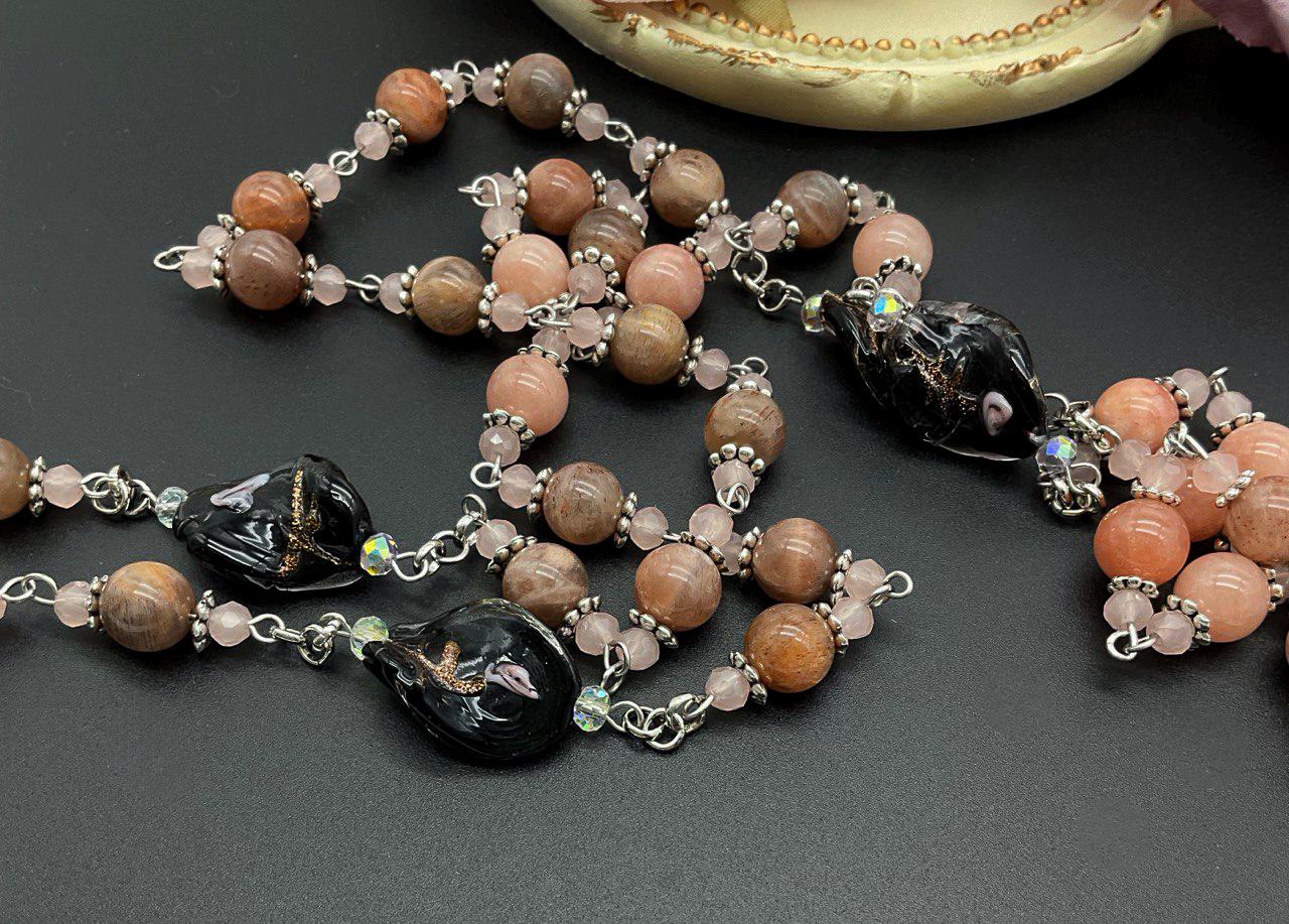 Our Lady of Graces Sunstone Beaded Rosary | Our Lady of Miraculous Rosary