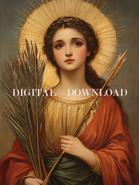 St Philomena DIGITAL DOWNLOAD Religious Art Print Christian