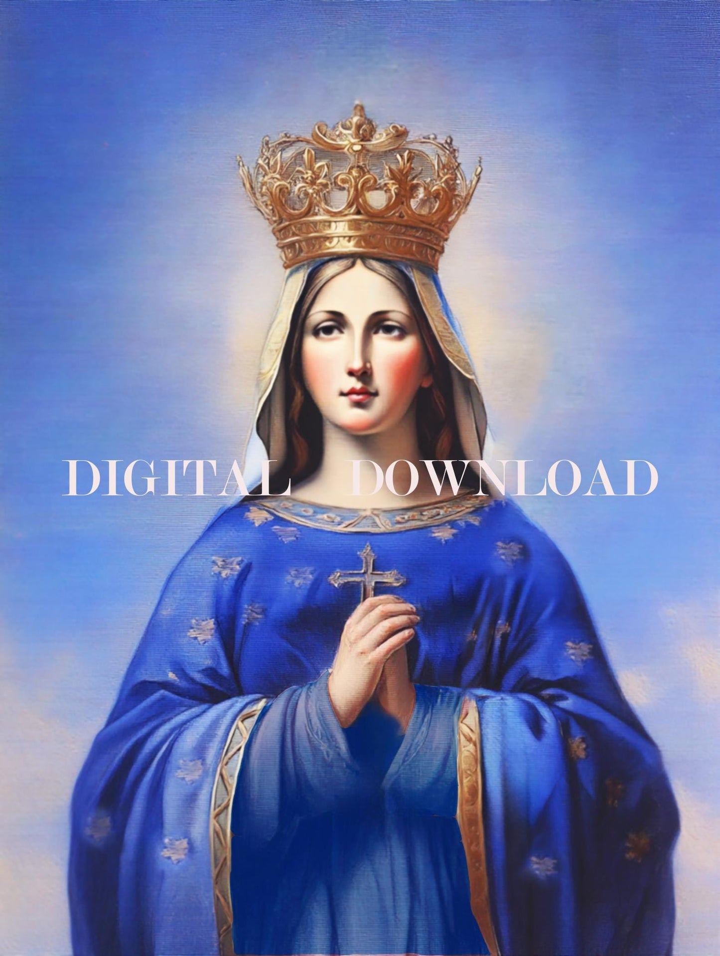 Our Lady of Pontmain DIGITAL DOWNLOAD - Our Lady of Hope Catholic Mary - Religious Art Print Christian