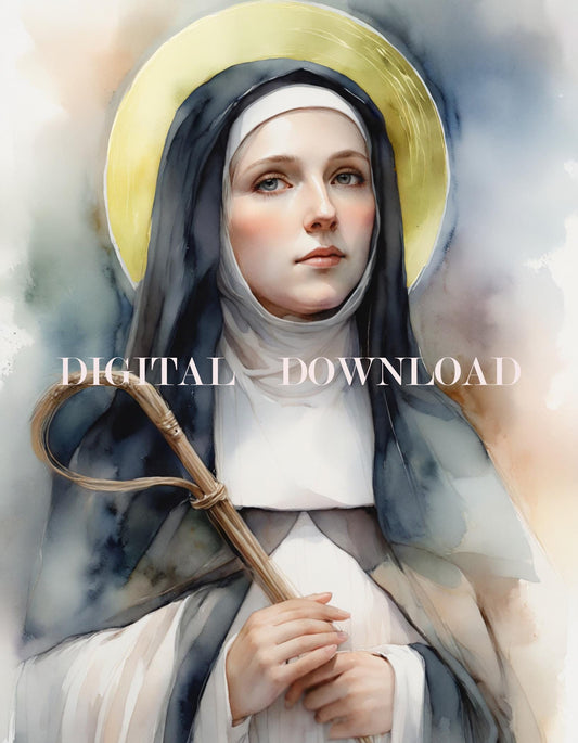 St Colette De Corbie Catholic Saint Art DIGITAL DOWNLOAD Religious Print Christian