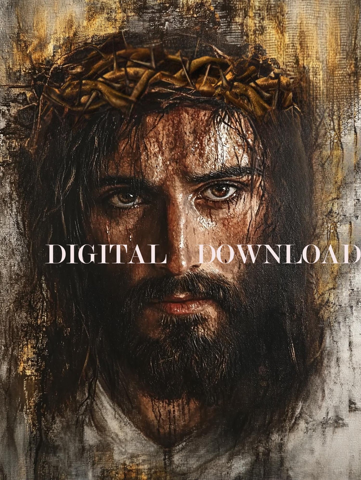 Jesus Image DIGITAL DOWNLOAD Religious Art Print Christian
