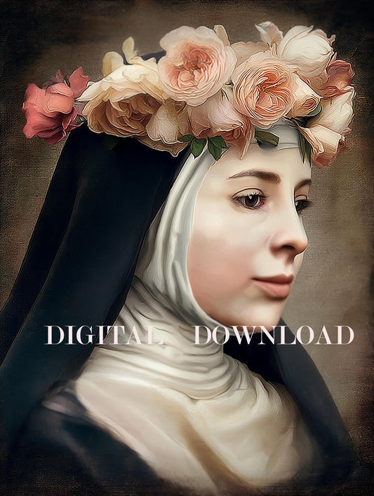 St Rose of Lima Catholic Art DIGITAL DOWNLOAD