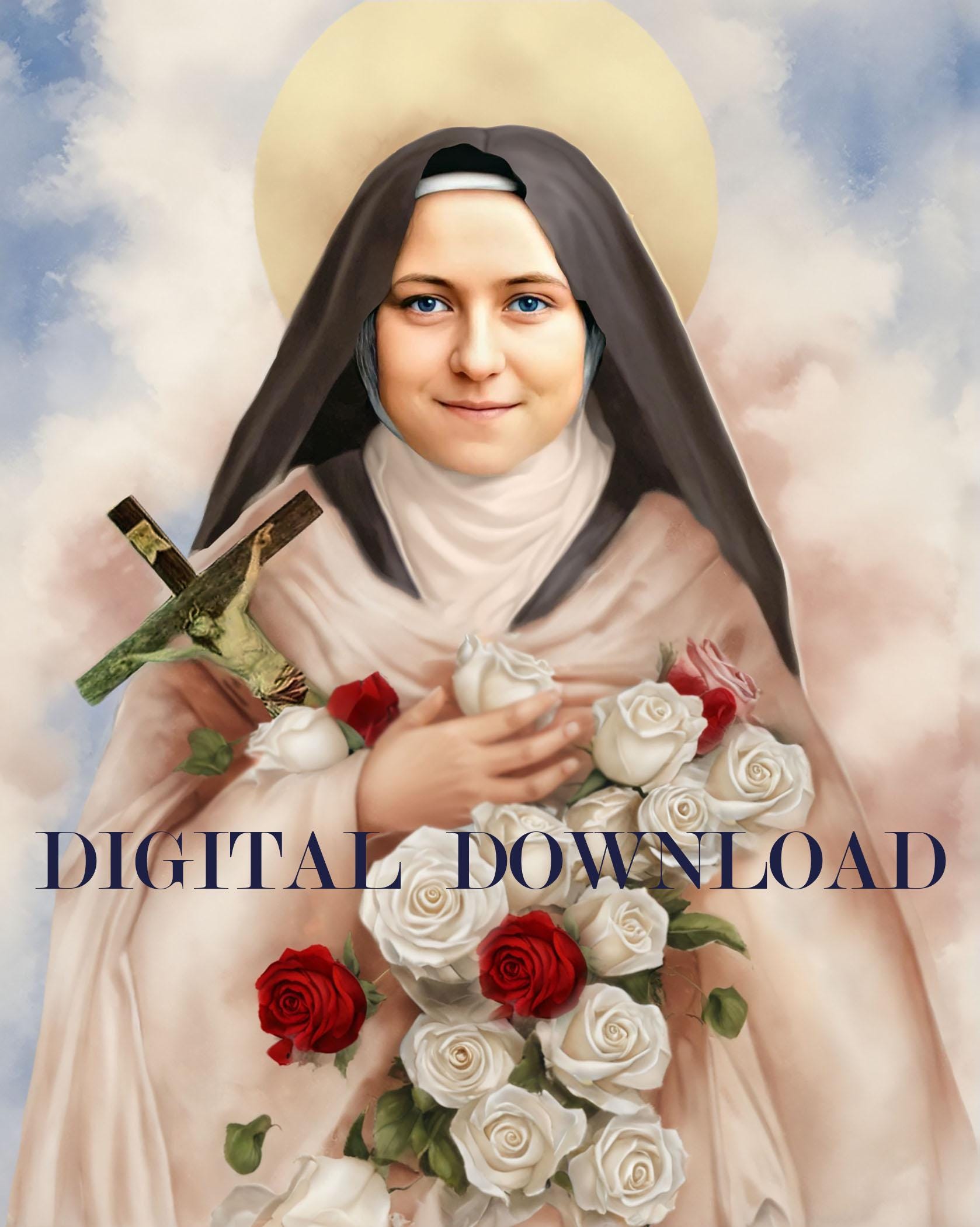 Saint Therese of Lisieux  Child Jesus and the Holy Face  Art Digital image 0
