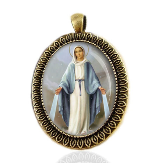 Miraculous Medal Catholic Medal Our Lady Virgin Mary Pendant Religious Jewelry