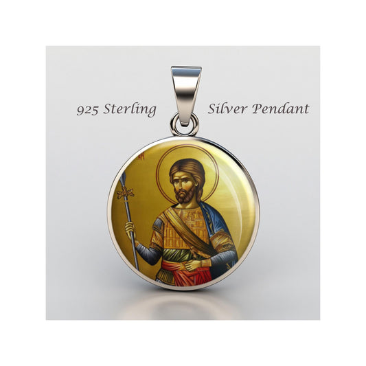 Saint Martyr Nicetas Or Nikitas Religious Devotional sterling silver 925 Christian Medal