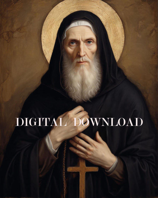 Saint Benedict of Nursia Religious Art Digital Image image 0