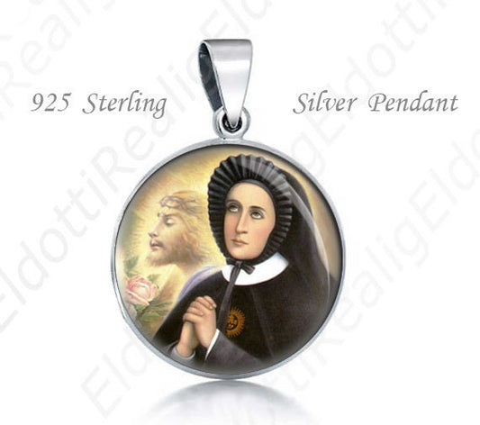 Blessed Mercedes de Jesus Molina Religious Christian 925 Sterling Silver Medal Round Pendant 20mm Jewelry for Necklace