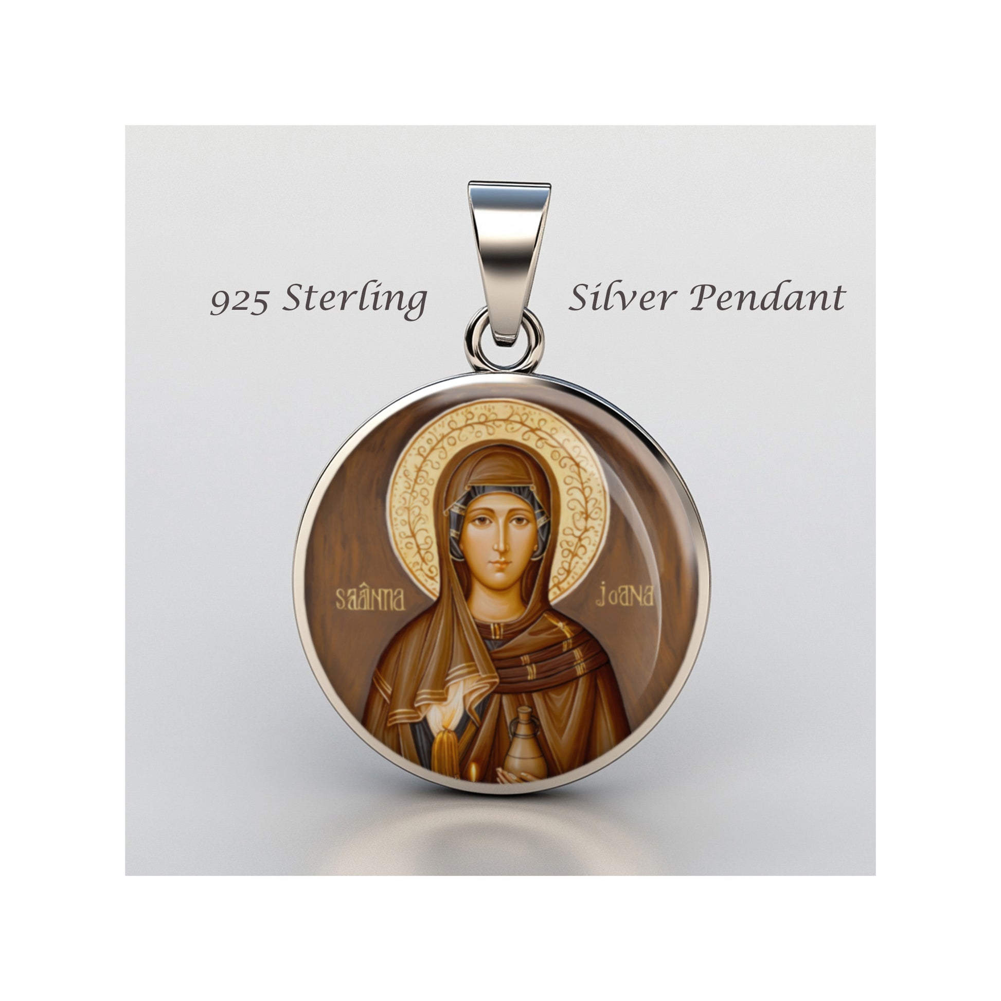 Saint Joan Of France St Joan Of Valois Catholic sterling silver 925 Medal Patron image 0