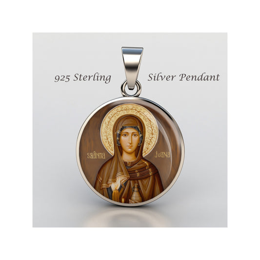 Saint Joan Of France St Joan Of Valois Catholic sterling silver 925 Medal Patron image 0