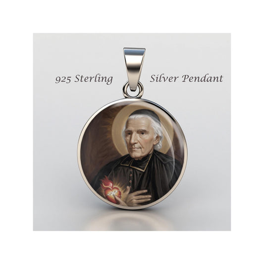 Saint John Jean Eudes Religious Devotional sterling silver 925 Christian Medal Patron