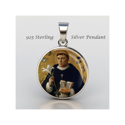 Saint Dominic Dominique Catholic sterling silver 925 Christian Medal Patron image 0