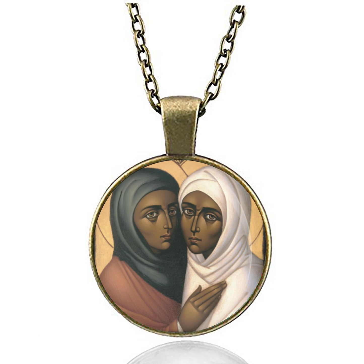 Catholic Saints Perpetua and Felicity Necklace - Religious Pendant Medal