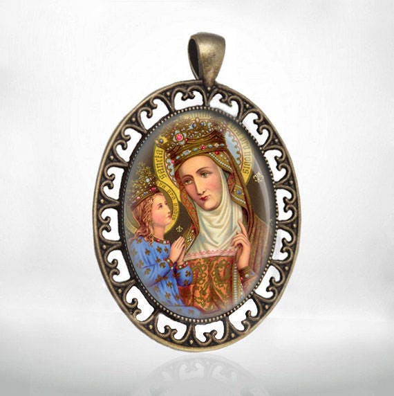 Saint Anne Pendant St Ann Oval Bronze Medal