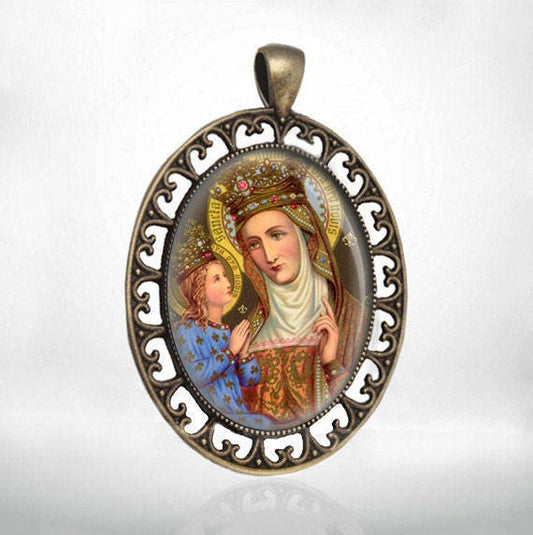 Saint Anne Pendant St Ann Oval Bronze Medal