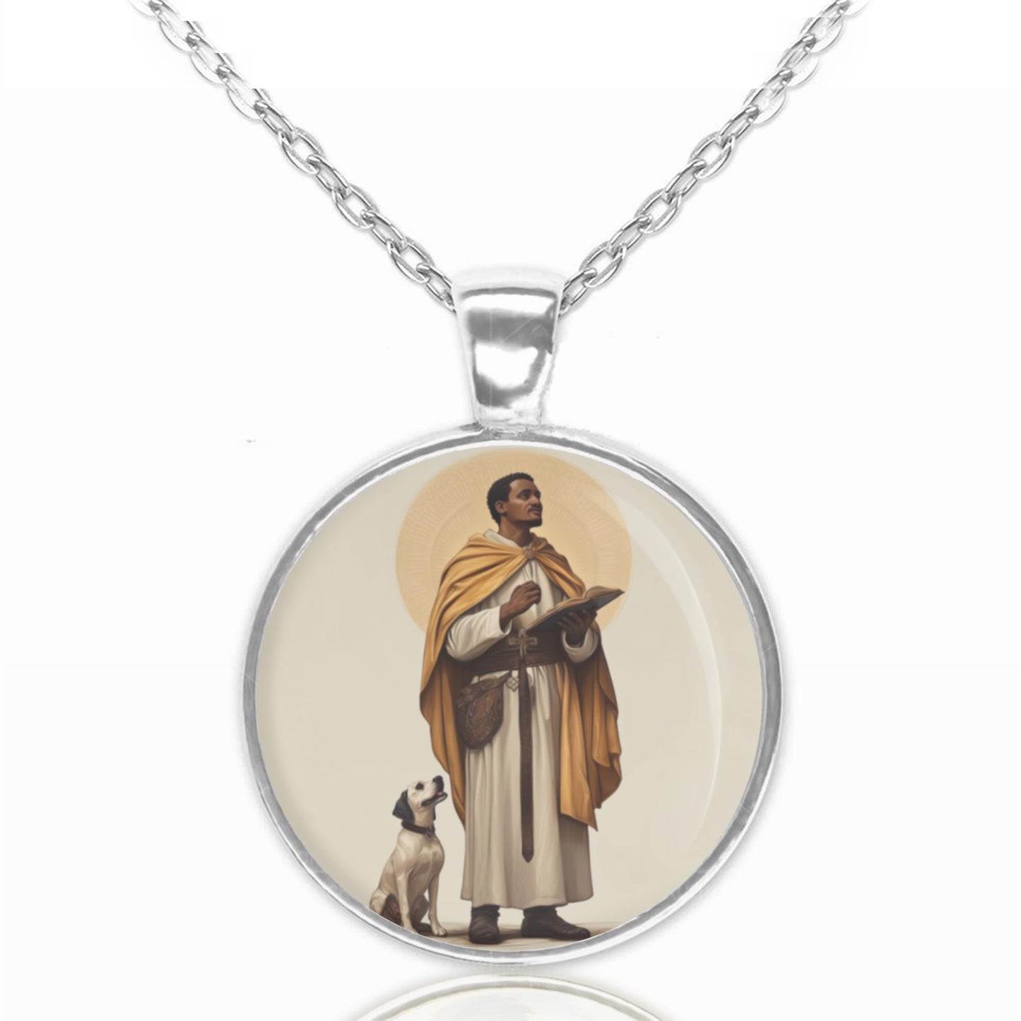 St. Martin de Porres Religious Christian Catholic Medal Necklace Pendant