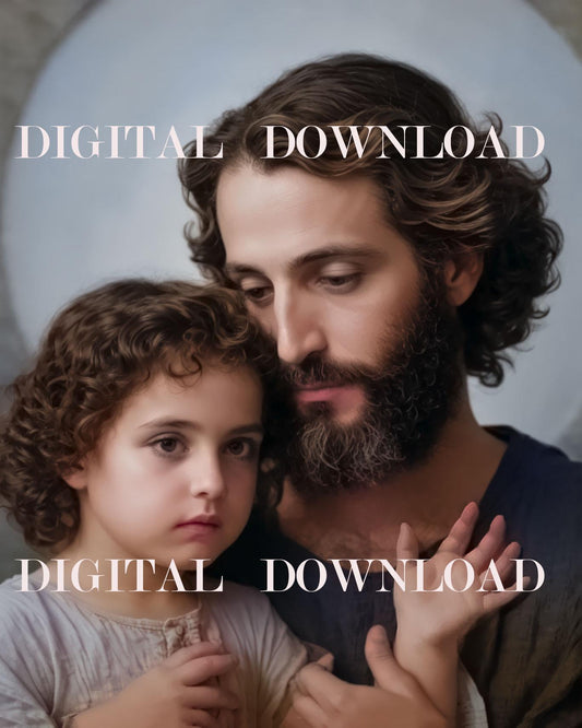 Saint Joseph and Jesus Religious Art Digital Image image 0