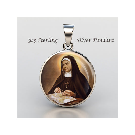 Saint Maria Soledad Catholic sterling silver 925 Christian Medal Patron Pendant image 0