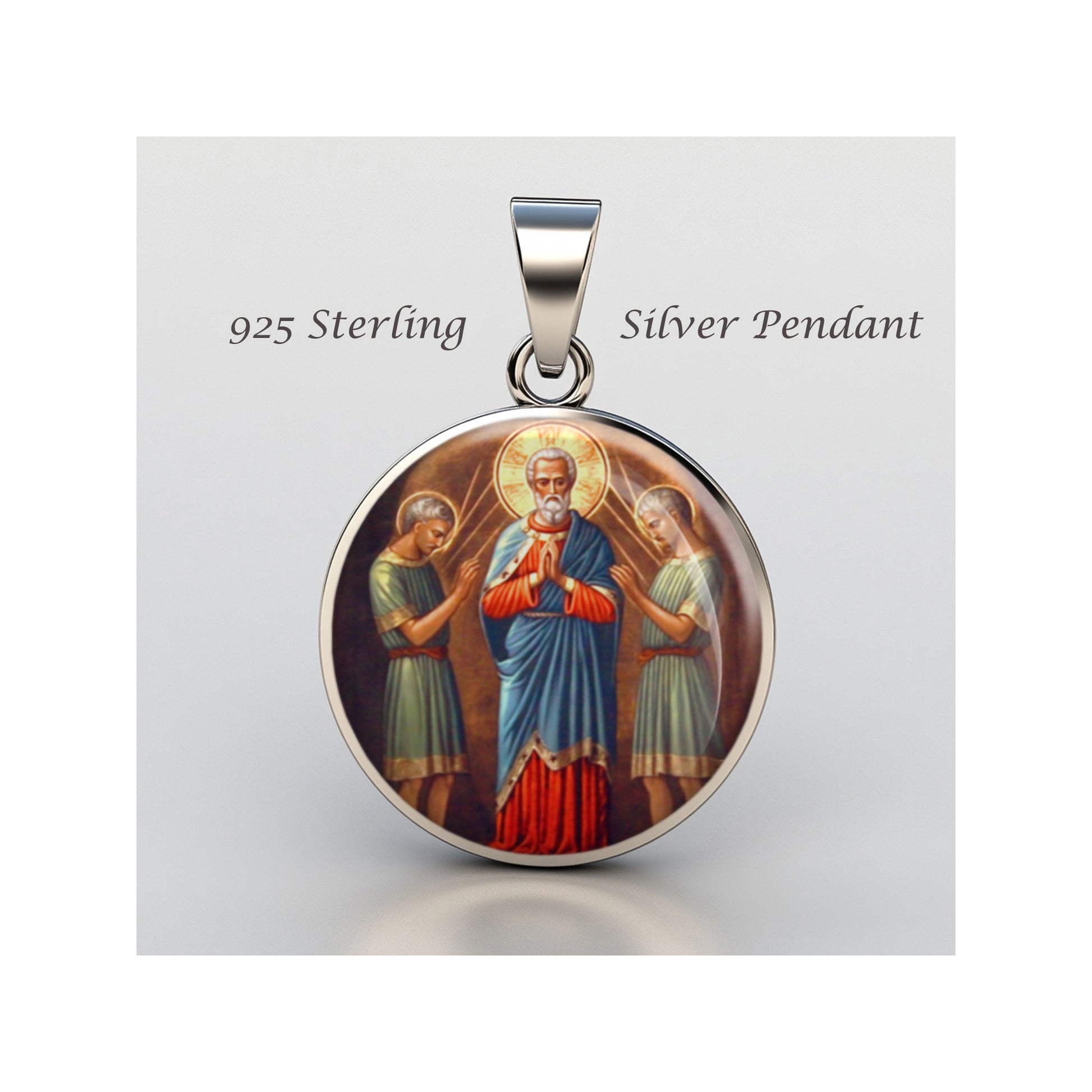 Saint Nereus Achilleus Roman Martyr Saints Catholic sterling silver 925 Medal image 0