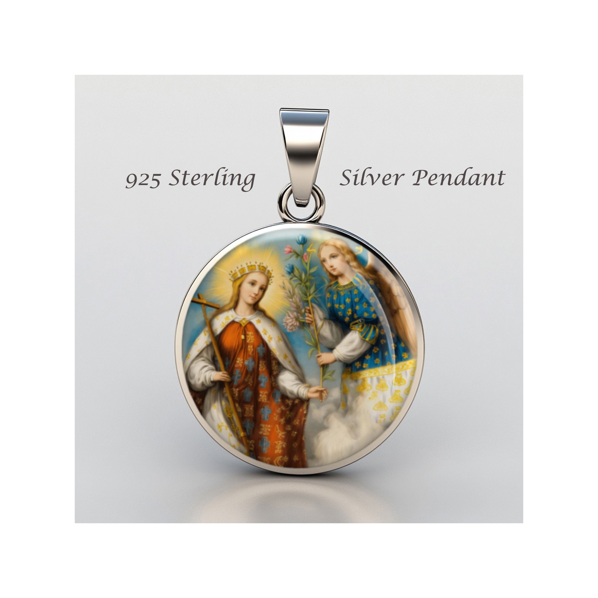 Saint Lidwina Lydwina The Dutch Saint Catholic sterling silver 925 Medal Patron image 0