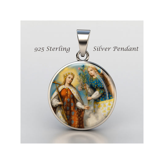 Saint Lidwina Lydwina The Dutch Saint Catholic sterling silver 925 Medal Patron image 0