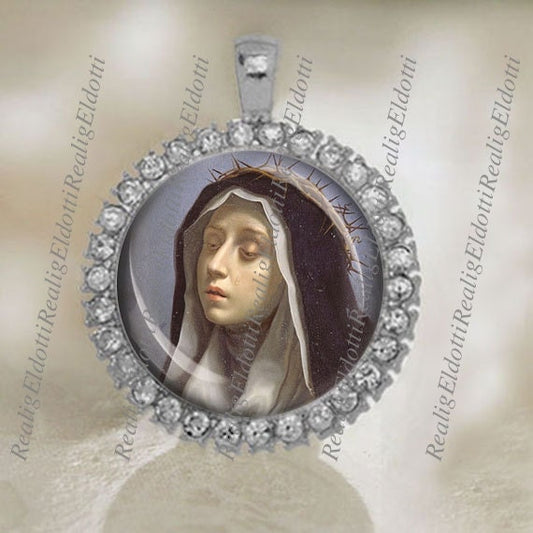 St Catherine of Sienna - Eastern Religious Catholic Medal Pendant Charm Cabochon
