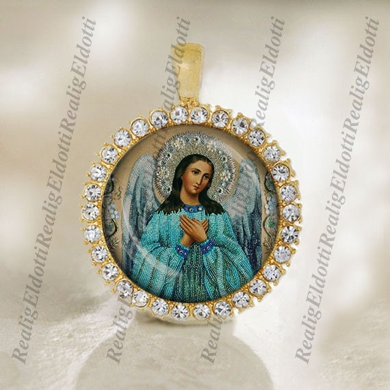 Guardian Angel Religious Christian Catholic Gold Medal Pendant Jewelry