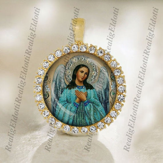 Guardian Angel Religious Christian Catholic Gold Medal Pendant Jewelry