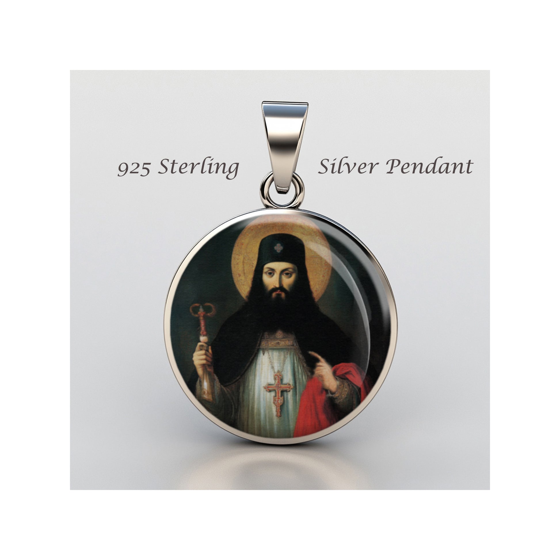 Saint Peter Mohyla Petro Mogila Catholic sterling silver 925 Christian Medal image 0