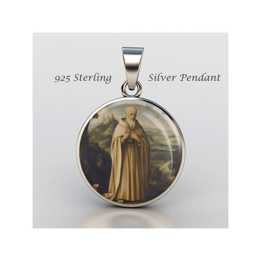 St Blessed Agnello Of Pisa Catholic sterling silver 925 Christian Medal Patron image 0