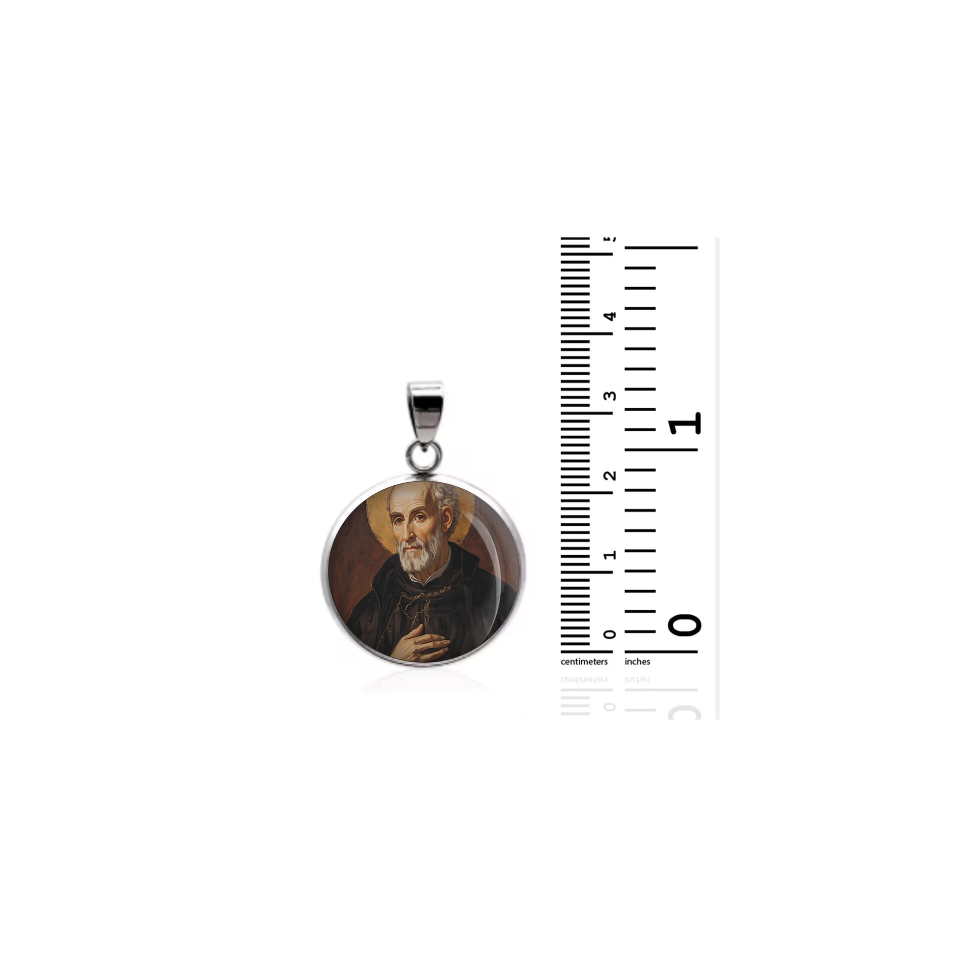Saint John Leonardi Catholic sterling silver 925 Christian Medal Patron Pendant image 1