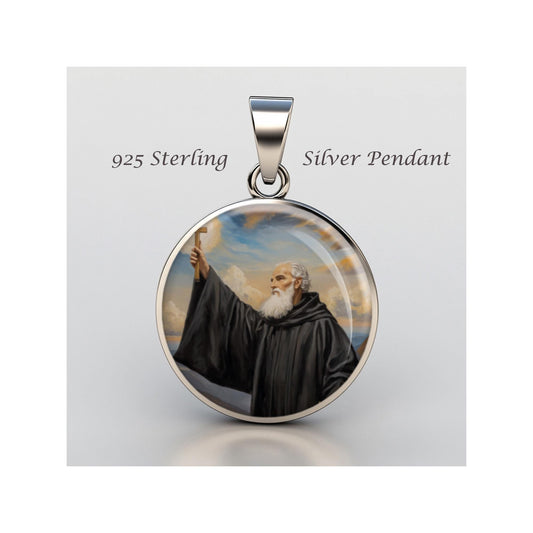 Saint John Gualbert Abbot Religious Devotional sterling silver 925 Christian Medal Patron