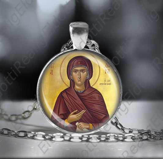St. Isidora the Fool (Saint Isidora the Simple or Saint Isidora of Tabenna) Necklace Catholic Medal Pendant Christian Religious Jewelry