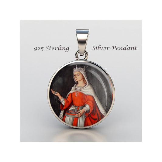 Saint Adelaide Religious Christian sterling silver 925 Christian Medal Patron Pendant