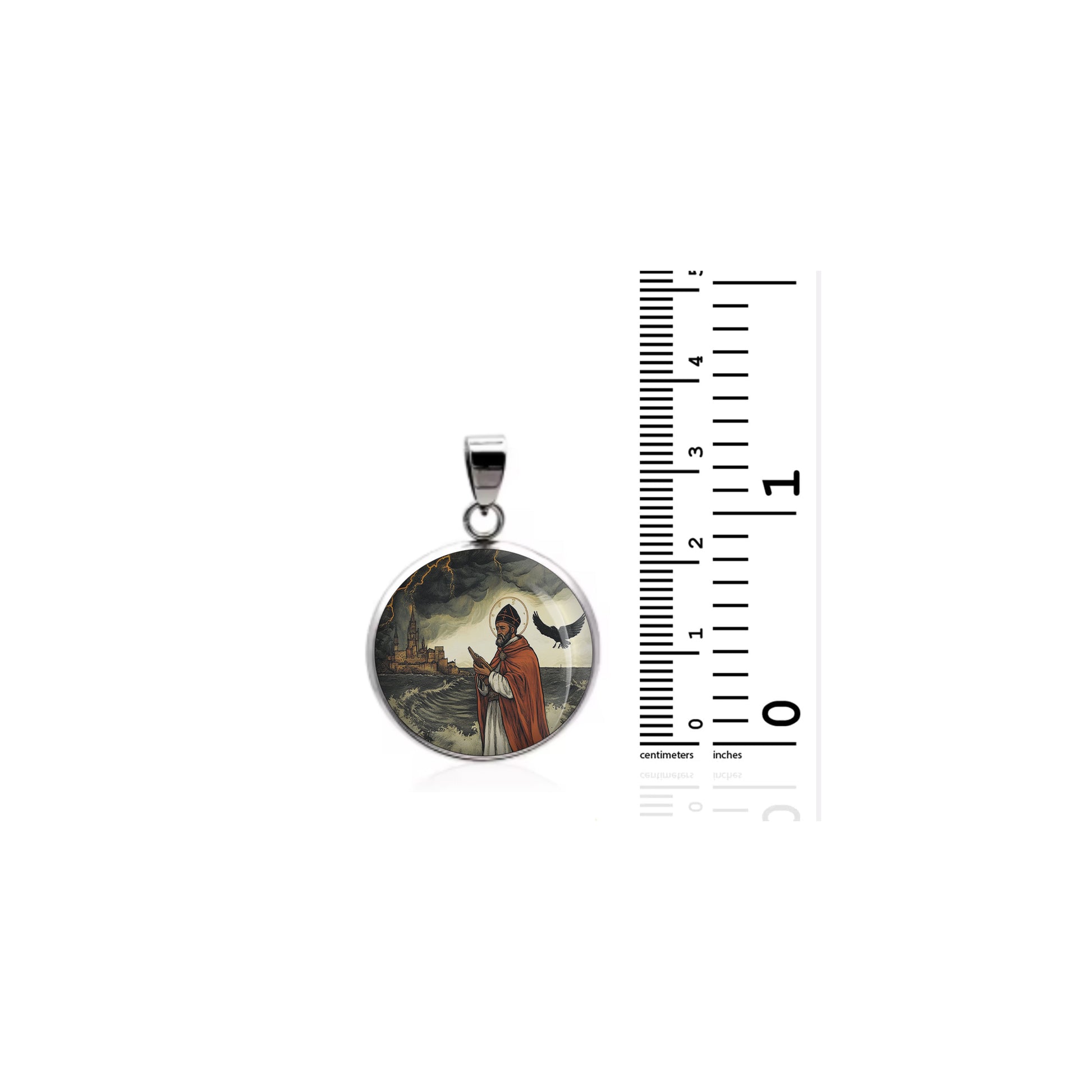 Saint Medard Catholic sterling silver 925 Christian Medal Patron Pendant image 1