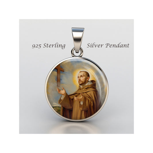 Saint John Of The Cross Catholic sterling silver 925 Christian Medal Patron image 0