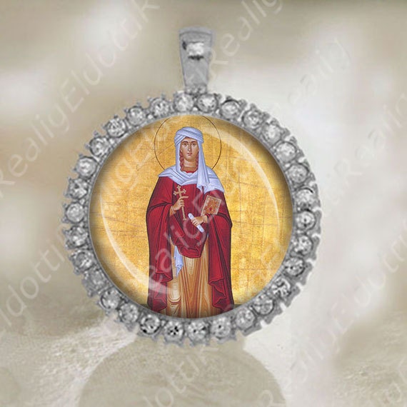 St Thekla Thecla the Protomartyr Medal Pendant Othodox Religious Jewelry