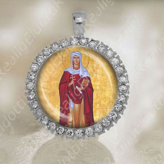 St Thekla Thecla the Protomartyr Medal Pendant Othodox Religious Jewelry