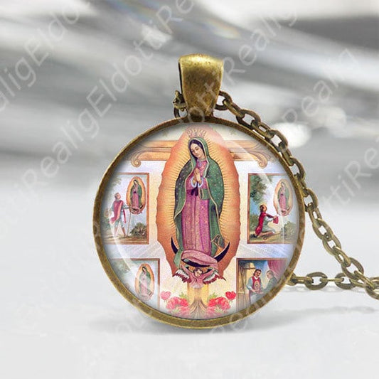 Our Lady of Guadalupe Catholic Necklace Medal St Juan Diego Pendant Virgin Mary Necklace Jewelry
