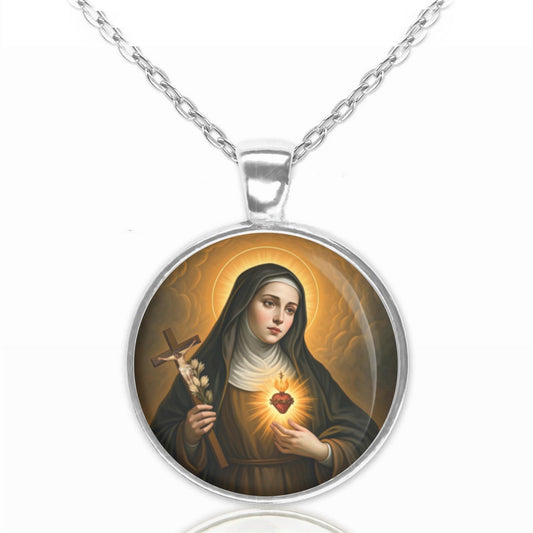 St. Jane Frances de Chantal Catholic Necklace. Patron Religious Pendant