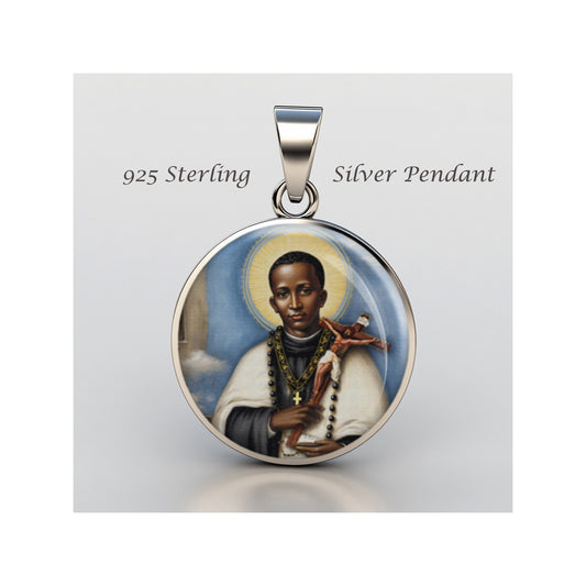 Saint Martin De Porres Catholic sterling silver 925 Christian Medal Patron image 0
