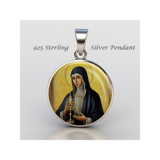 Saint Juliana Of Cornillon Catholic sterling silver 925 Christian Medal Patron image 0