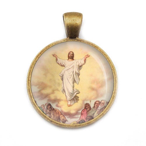 Ascension of Jesus Heaven 20mm Bronze Pendant