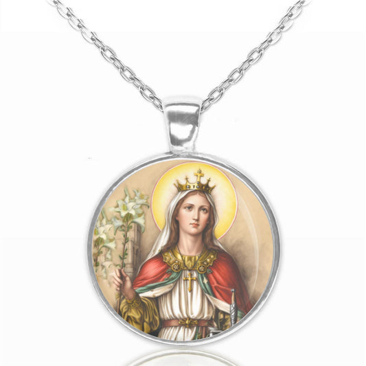 St Catherine of Alexandria Catholic Necklace Medal Pendant