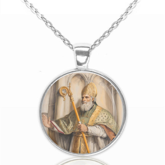St. Leodegar Catholic Necklace Patron Saint Pendant