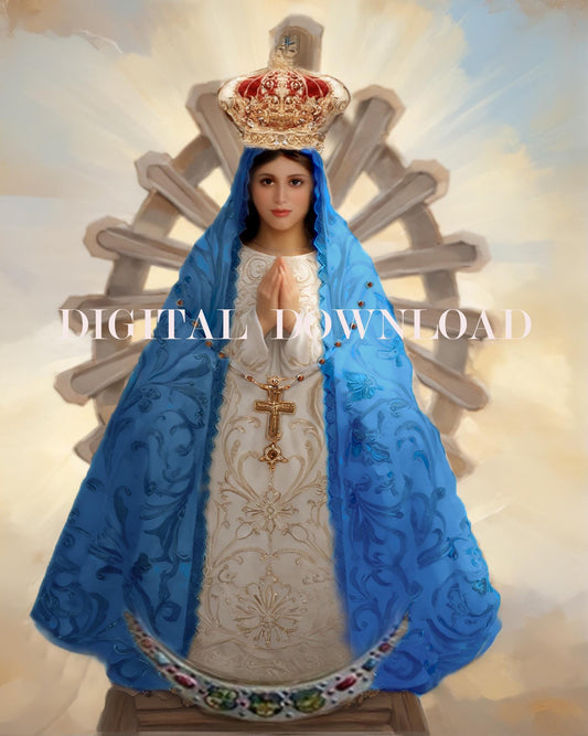Our Lady of Lujan Virgin Mary Digital Image Religious Art Print Christian image 0
