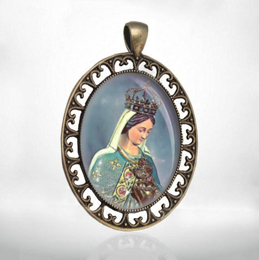 Our Lady Notre Dame du Cap Pendant Virgin Mary Jewelry Pendant Bronze Brass Medal