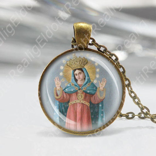 Madonna of Liberation Libera Catholic Necklace Mary Medal Religious Pendant NEW