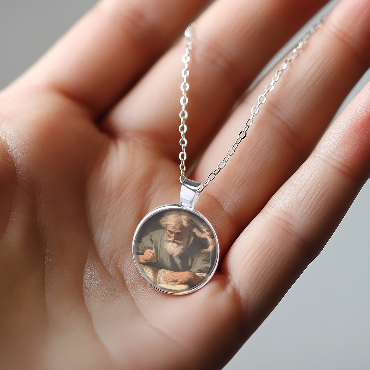 St. Matthew The Apostle Necklace Catholic Saint Pendant Medal image 3