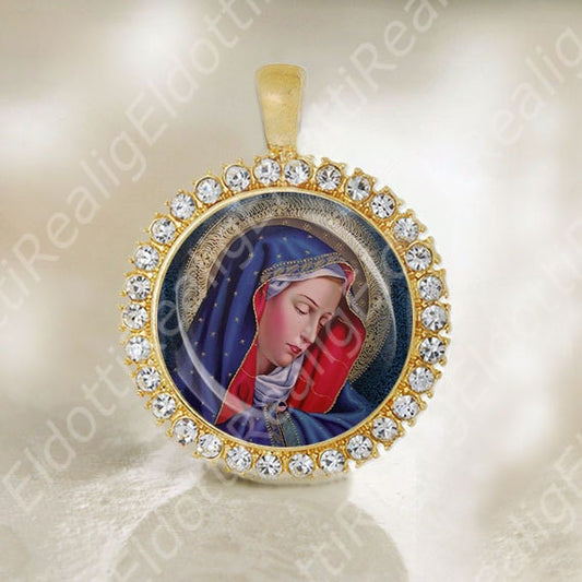 Our Lady of Sorrows Mary Medal Catholic Religious Jewelry